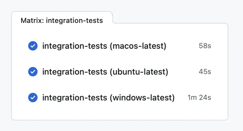Integration test per platform